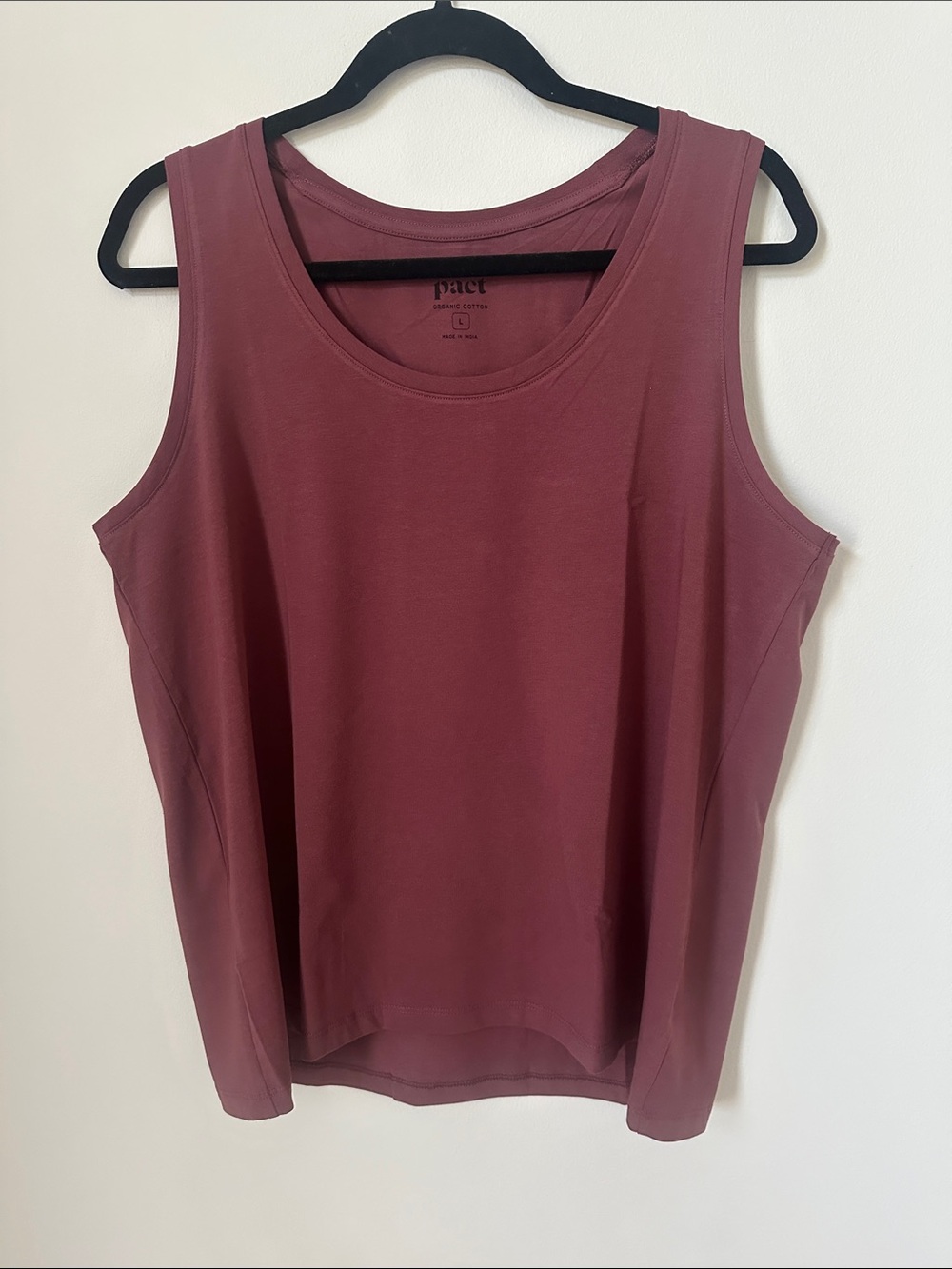 Pact Organic Cotton Women's Plum Wine Luxe Essential Scoop Neck Tank - Large